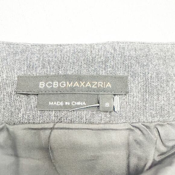 BCBG Maxazria Gray Pleated Skirt Flower Hem Front Pockets NWOT Size 8 - Picture 3 of 5